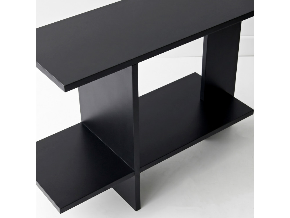 Mesa auxiliar de madeira «Essenziale» - 80 x 30 x 55 cm - Preto