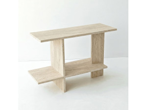 Mesa auxiliar de madeira «Essenziale» - 80 x 30 x 55 cm - Travertino