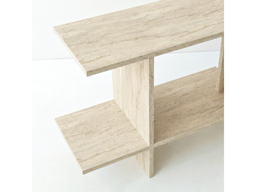 Mesa auxiliar de madeira «Essenziale» - 80 x 30 x 55 cm - Travertino
