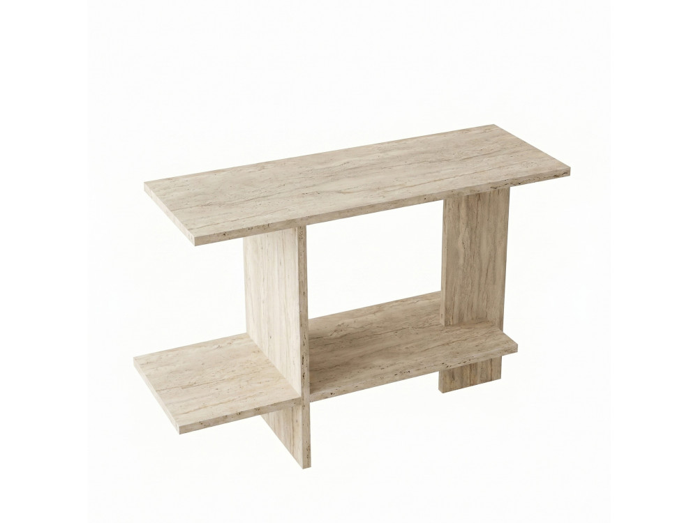 Mesa auxiliar de madeira «Essenziale» - 80 x 30 x 55 cm - Travertino