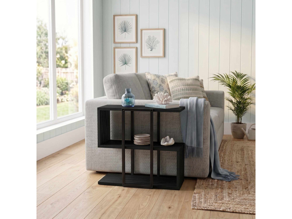 Mesa auxiliar de madeira «HOMIA» - 56 x 25 x 56 cm - Preto