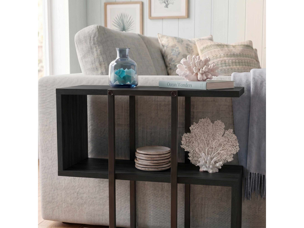 Mesa auxiliar de madeira «HOMIA» - 56 x 25 x 56 cm - Preto
