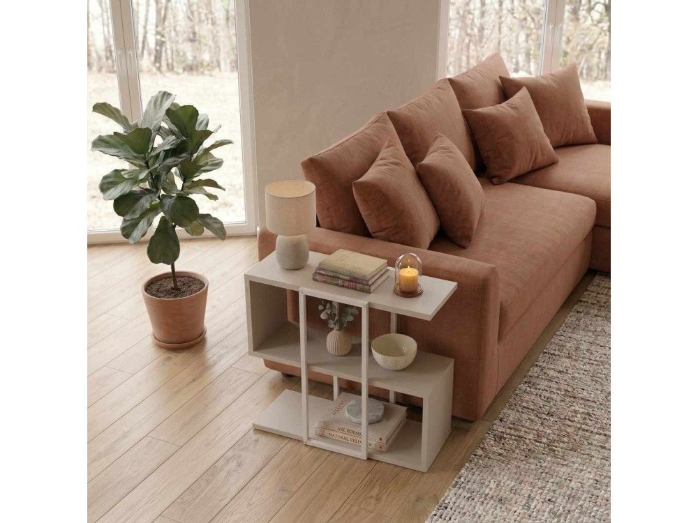 Mesa auxiliar de madeira «HOMIA» - 56 x 25 x 56 cm - Gres