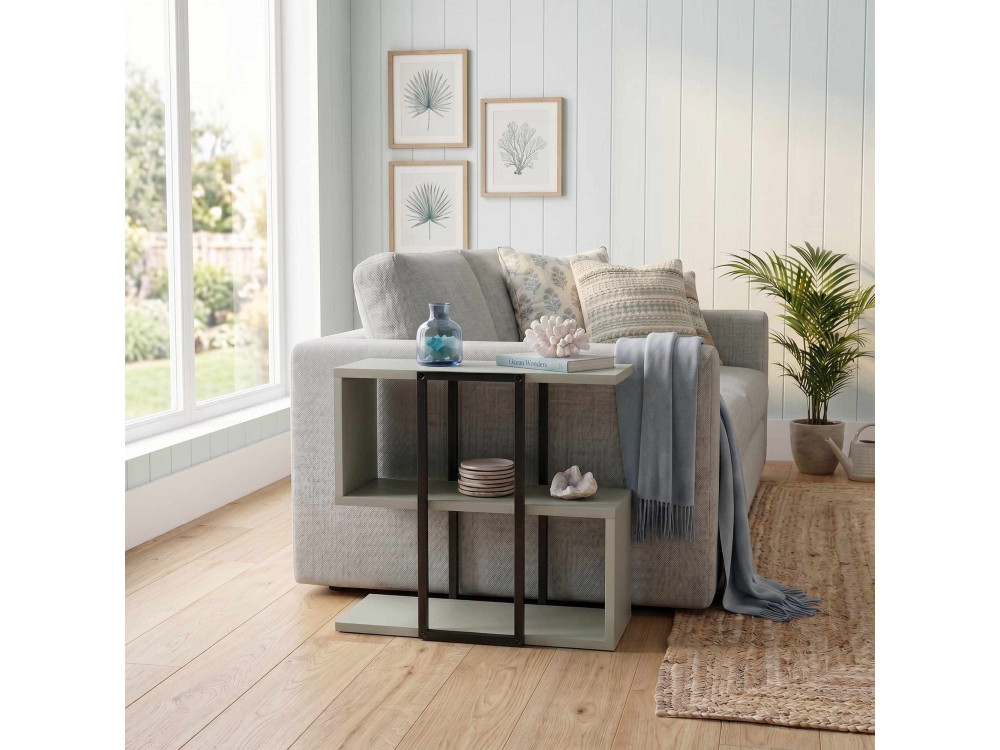 Mesa auxiliar de madeira «HOMIA» - 56 x 25 x 56 cm - Verde Cinza