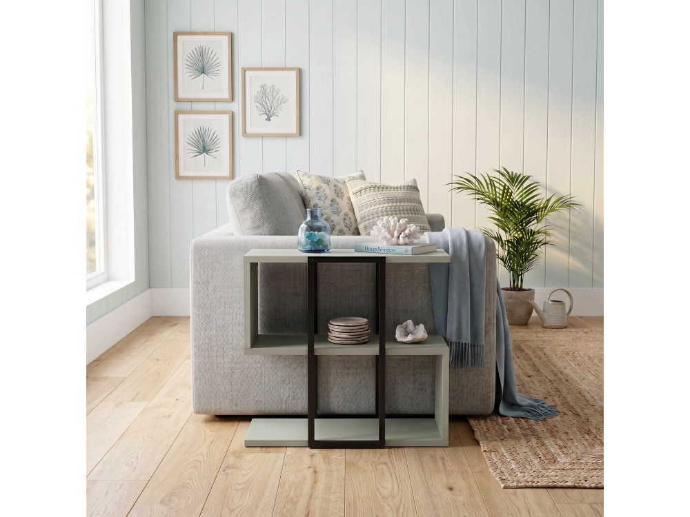 Mesa auxiliar de madeira «HOMIA» - 56 x 25 x 56 cm - Verde Cinza