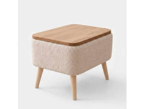 Mesa auxiliar de madeira «Nora» - 60 x 30 x 45 cm - Bege