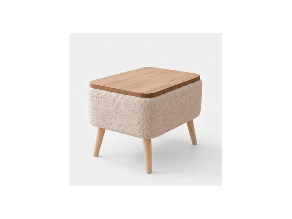 Mesa auxiliar de madeira «Nora» - 60 x 30 x 45 cm - Bege