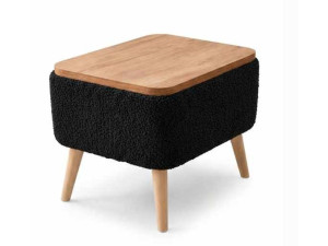 Mesa auxiliar de madeira «Nora» - 60 x 30 x 45 cm - Preto