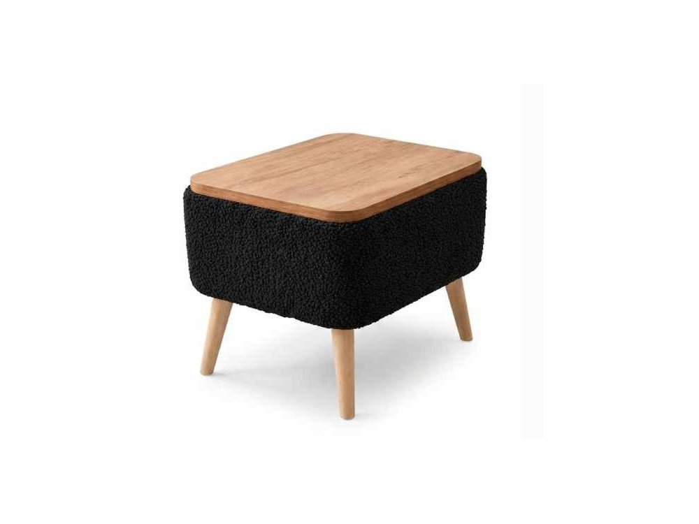 Mesa auxiliar de madeira «Nora» - 60 x 30 x 45 cm - Preto