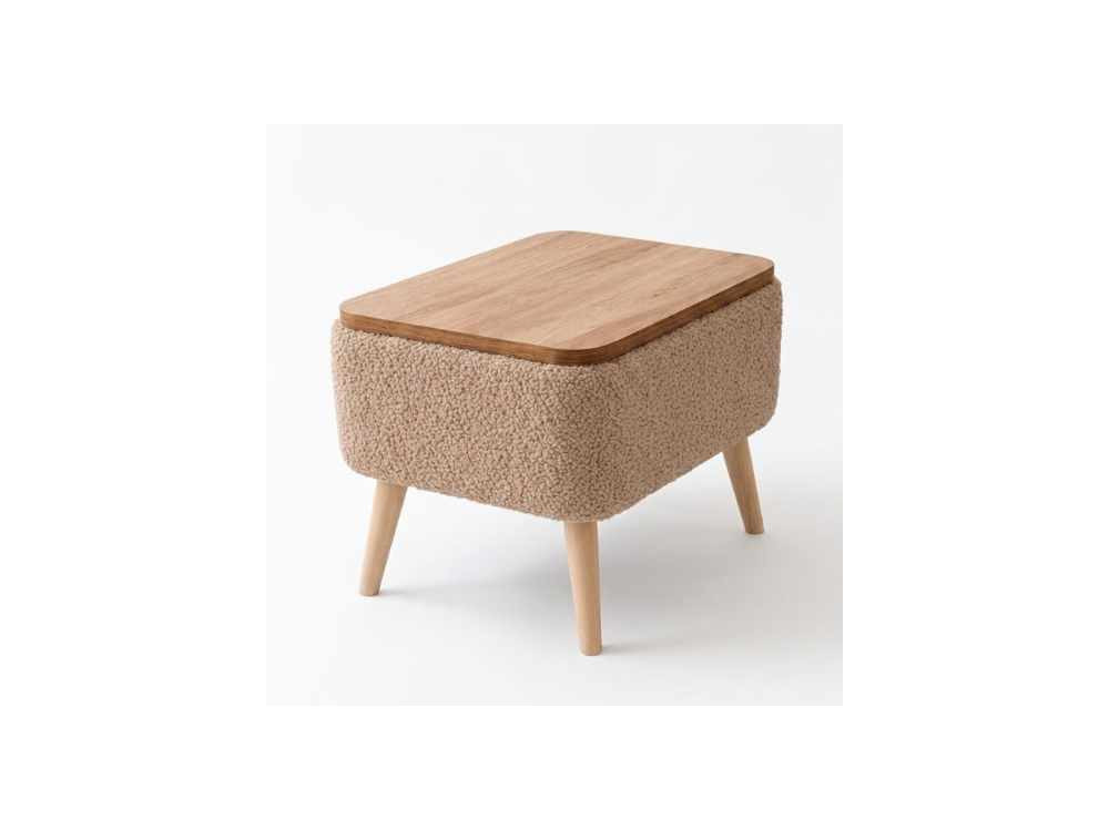 Mesa de apoio em madeira «Nora» - 60 x 30 x 45 cm - Castanho