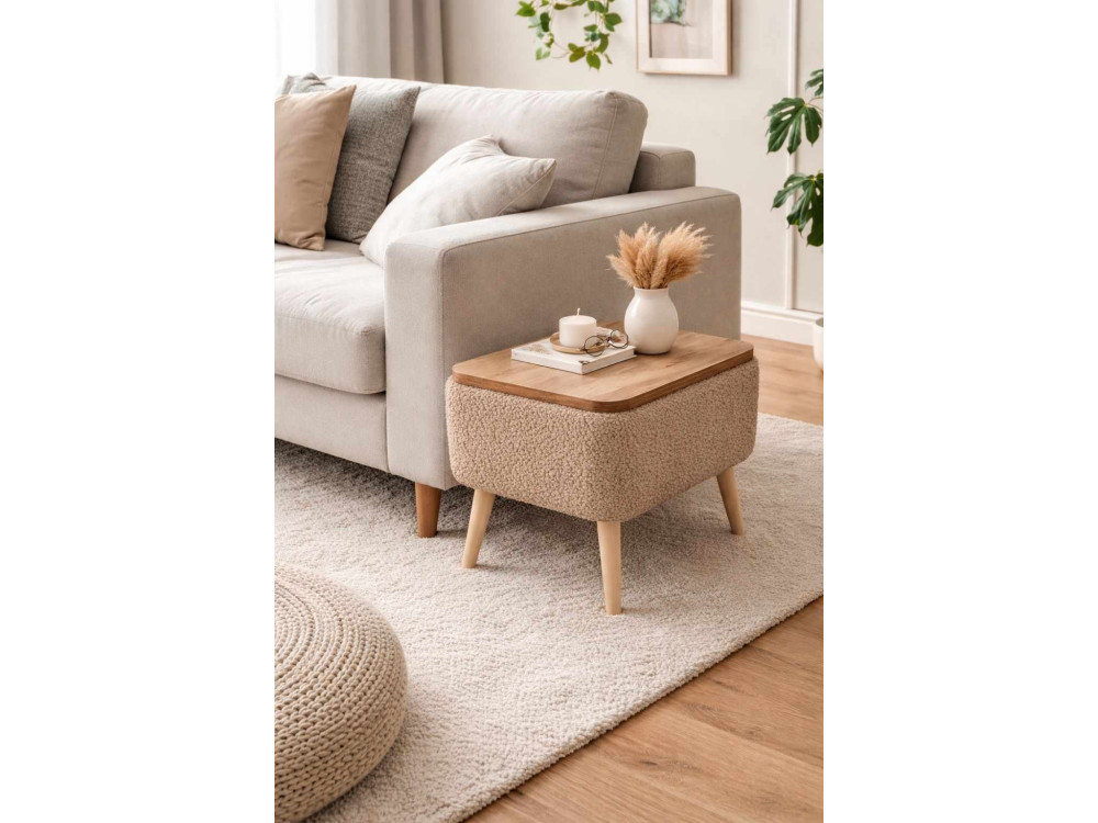 Mesa de apoio em madeira «Nora» - 60 x 30 x 45 cm - Castanho
