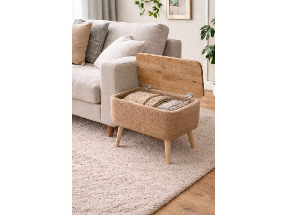 Mesa de apoio em madeira «Nora» - 60 x 30 x 45 cm - Castanho