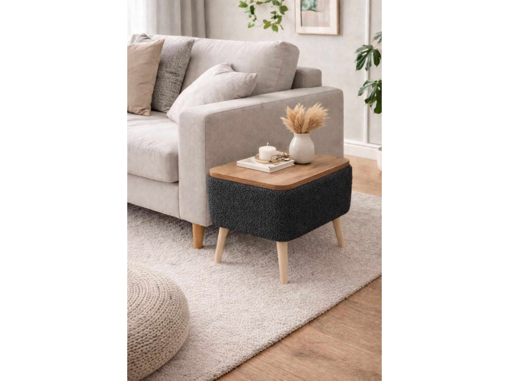 Mesa auxiliar de madeira «Nora» - 60 x 30 x 45 cm - Antracite