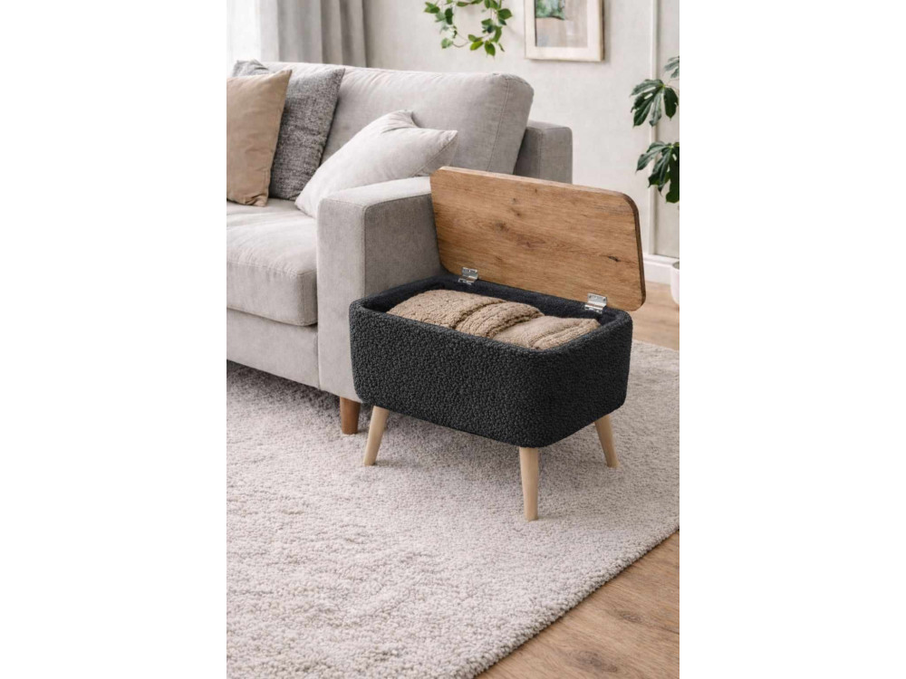 Mesa auxiliar de madeira «Nora» - 60 x 30 x 45 cm - Antracite