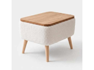 Mesa auxiliar de madeira «Nora» - 60 x 30 x 45 cm - Branca