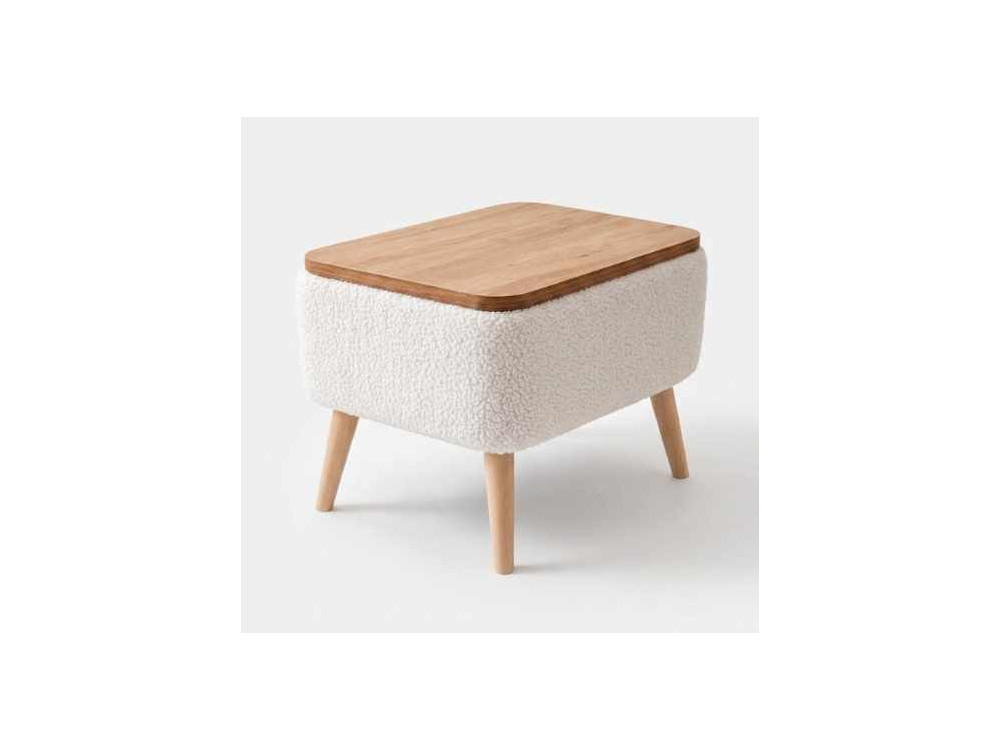Mesa auxiliar de madeira «Nora» - 60 x 30 x 45 cm - Branca
