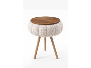 Mesa auxiliar de madeira «Papatya Zgn» - 33 x 45 cm - Branca