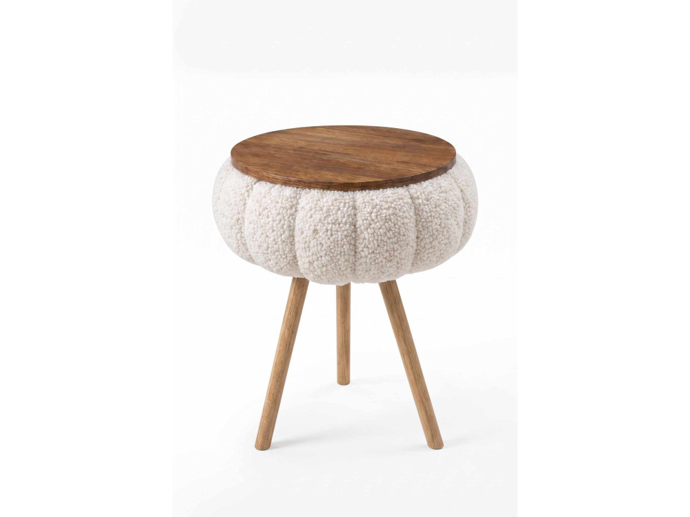 Mesa auxiliar de madeira «Papatya Zgn» - 33 x 45 cm - Branca