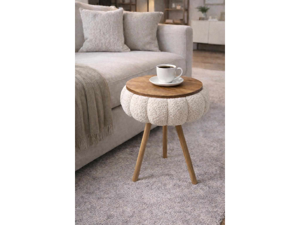 Mesa auxiliar de madeira «Papatya Zgn» - 33 x 45 cm - Branca