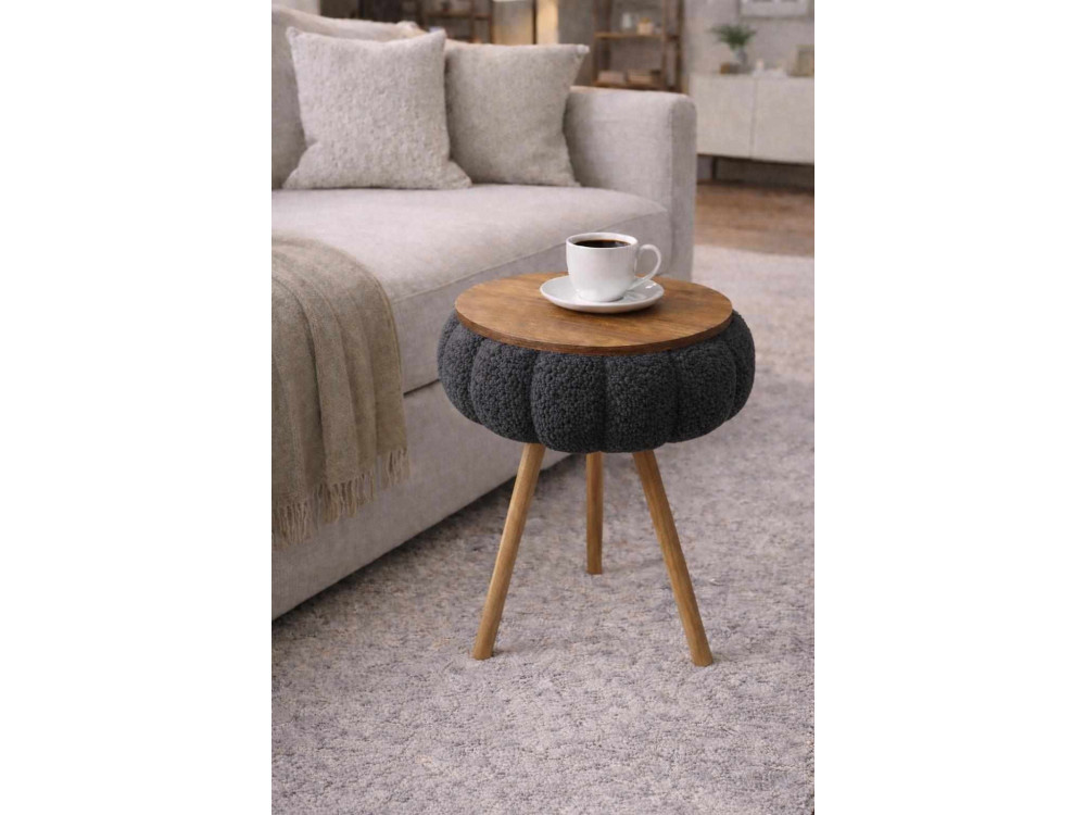Mesa auxiliar de madeira «Papatya Zgn» - 33 x 45 cm - Antracite