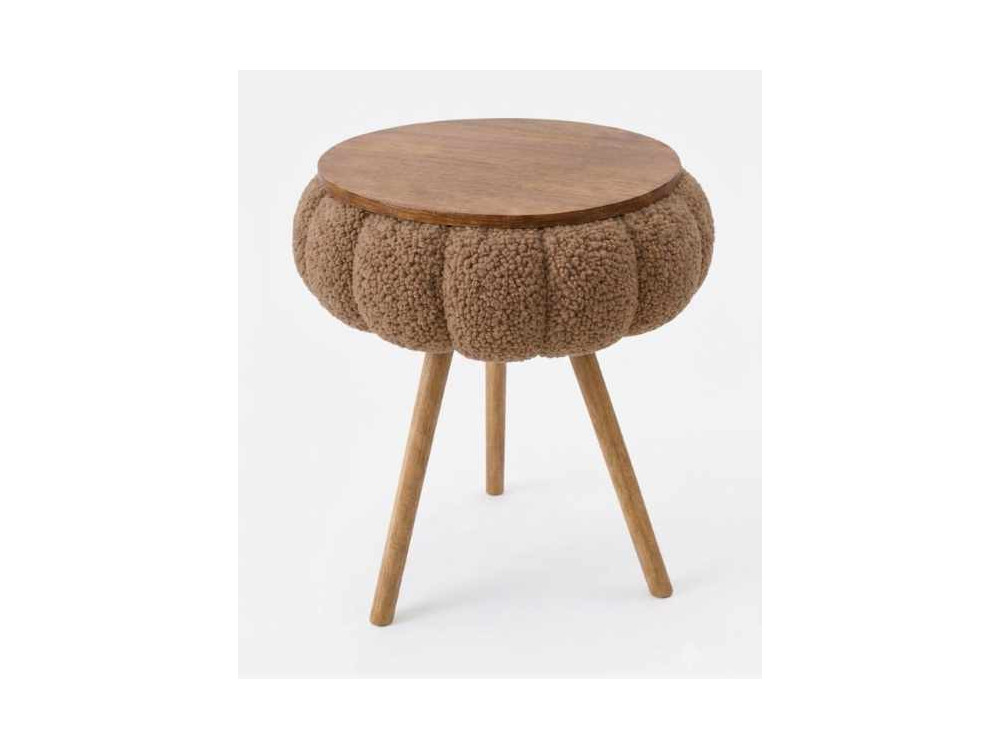 Mesa auxiliar de madeira «Papatya Zgn» - 33 x 45 cm - Castanho