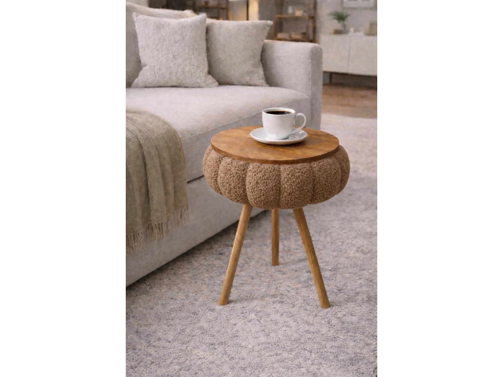 Mesa auxiliar de madeira «Papatya Zgn» - 33 x 45 cm - Castanho