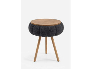 Mesa auxiliar de madeira «Papatya Zgn» - 33 x 45 cm - Preto