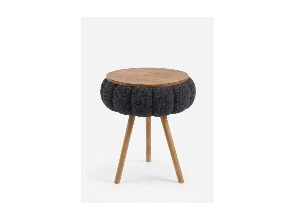 Mesa auxiliar de madeira «Papatya Zgn» - 33 x 45 cm - Preto