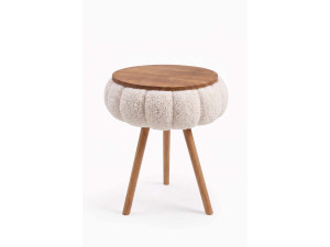 Mesa auxiliar de madeira «Papatya Zgn» - 33 x 45 cm - Bege
