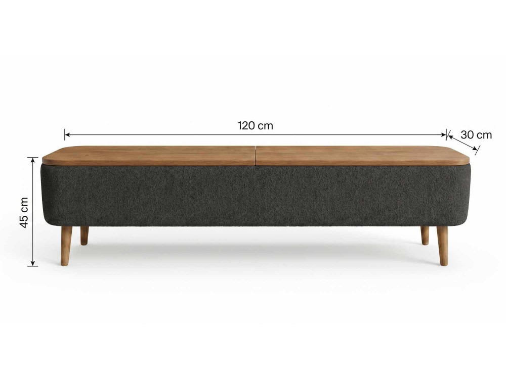 Móvel para televisão em madeira «Sarven» - 120 x 30 x 45 cm - Antracite