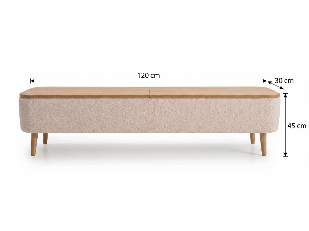 Móvel para televisão em madeira «Sarven» - 120 x 30 x 45 cm - Branco