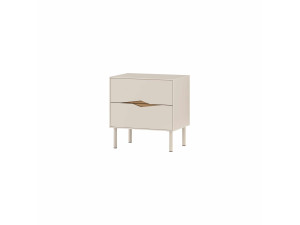 Mesa de cabeceira em madeira «MARQUISE» - 50 x 35 x 52 cm - Pedra arenosa / Oud escuro