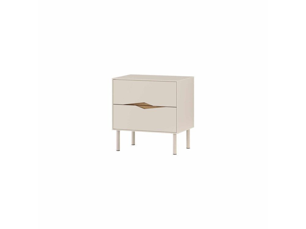 Mesa de cabeceira em madeira «MARQUISE» - 50 x 35 x 52 cm - Pedra arenosa / Oud escuro