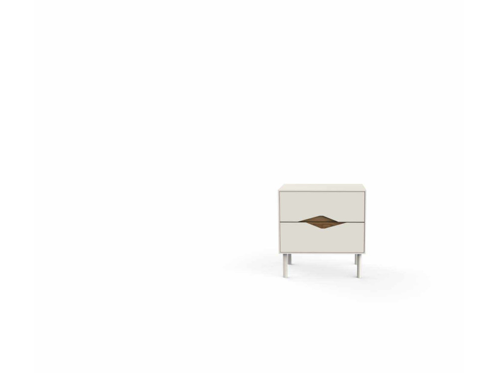 Mesa de cabeceira em madeira «MARQUISE» - 50 x 35 x 52 cm - Pedra arenosa / Oud escuro