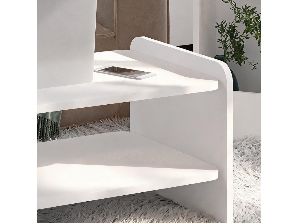 Mesa de centro de madeira «Amon» - 90 x 45 x 40 cm - Branco