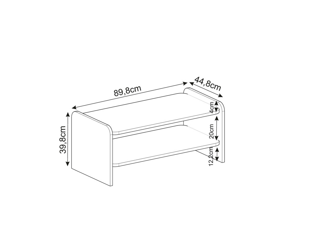 Mesa de centro de madeira «Amon» - 90 x 45 x 40 cm - Branco