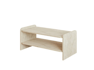 Mesa de centro de madeira «Amon» - 89,8 x 39,8 x 44,8 cm - Travertino