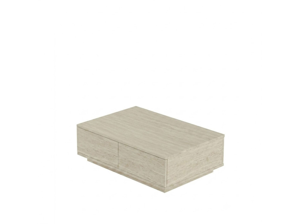 Mesa de centro de madeira «Ave14» - 90 x 60 x 28 cm - Travertino