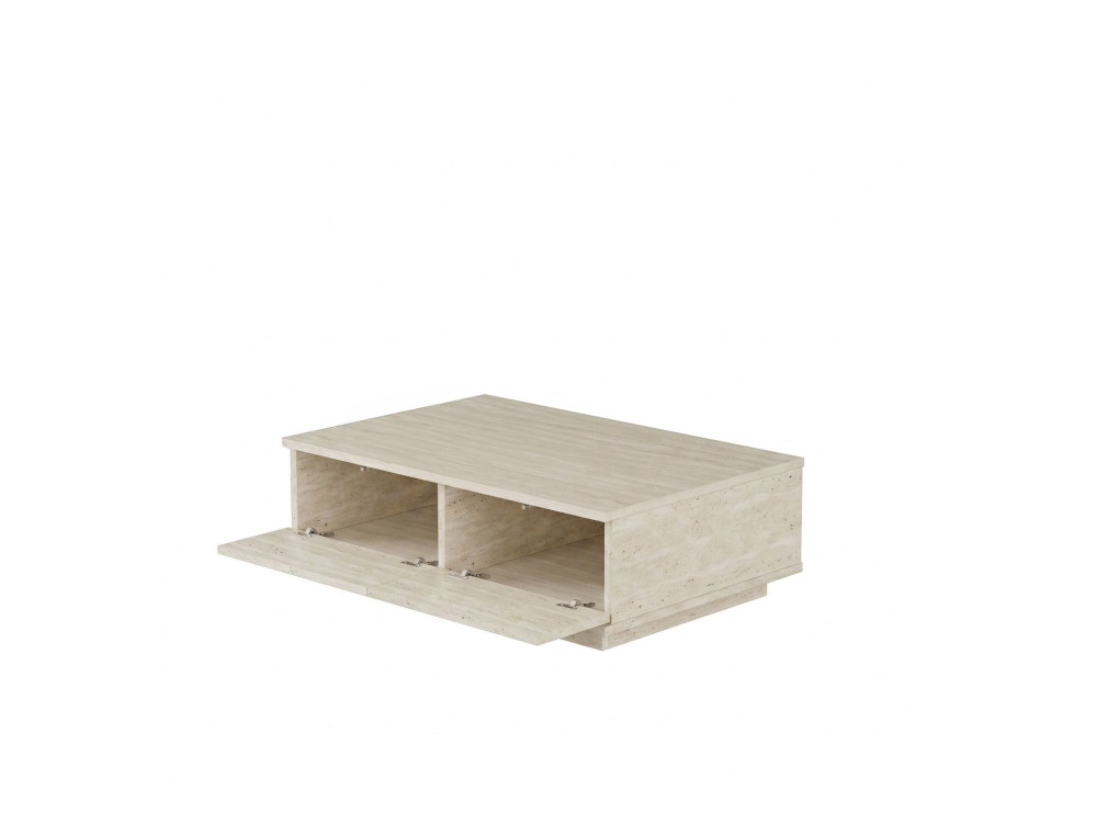 Mesa de centro de madeira «Ave14» - 90 x 60 x 28 cm - Travertino