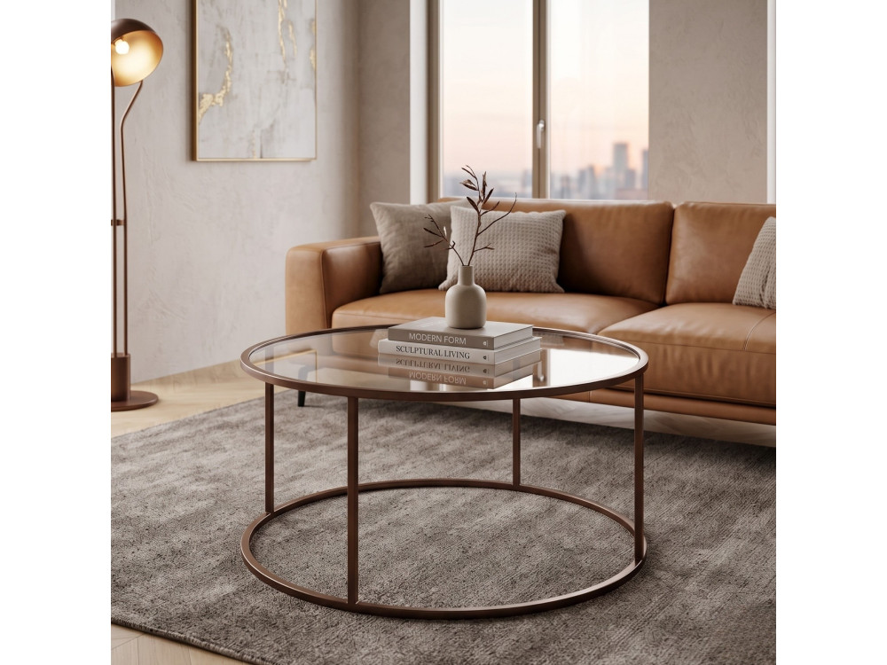 Mesa de centro em madeira «Brown-Trs-80-Nrd-Srk» - 80 x 80 x 43 cm - Castanho