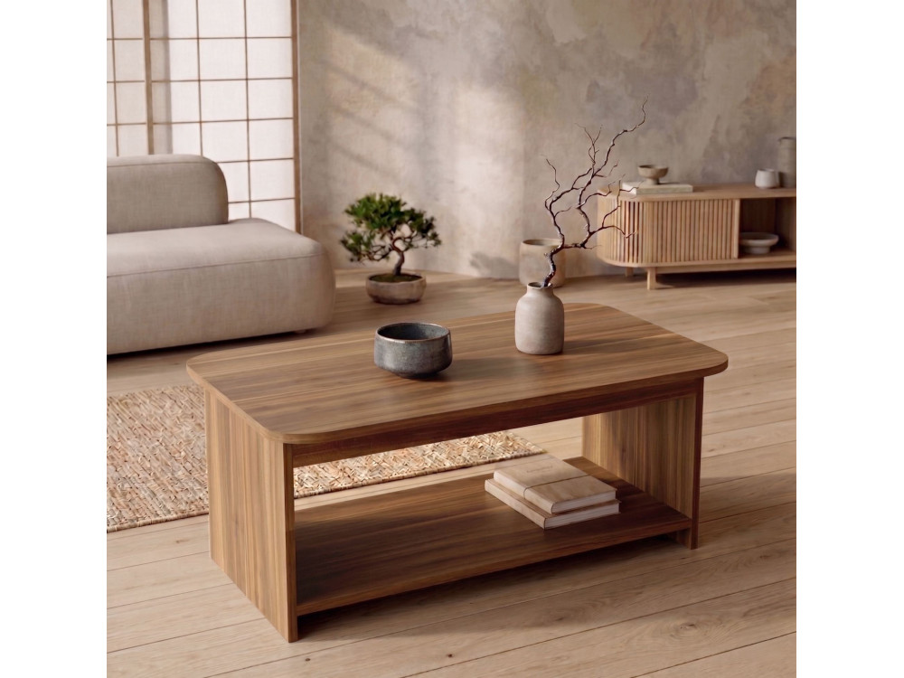 Mesa de centro em madeira «Chb1» - 100 x 41,8 x 50 cm - Nogueira