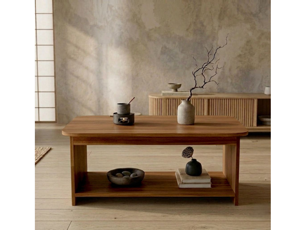 Mesa de centro em madeira «Chb1» - 100 x 41,8 x 50 cm - Nogueira