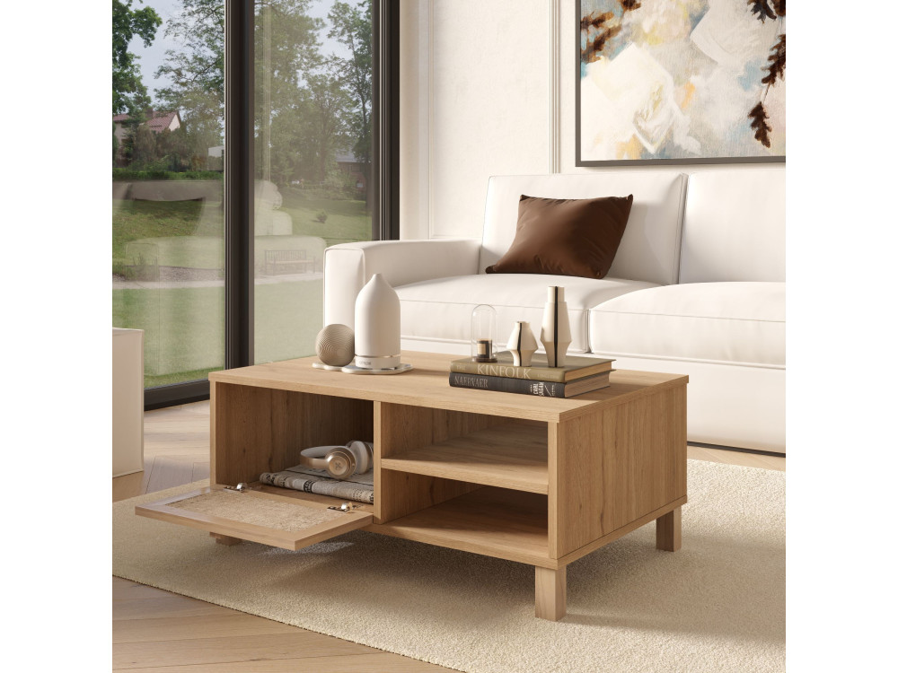 Mesa de centro de madeira «Dune» - 90 x 60 x 39 cm - Carvalho