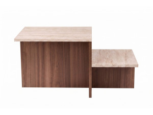 Mesa de centro de madeira «Harmony» - 80 x 40 x 40 cm - Travertino