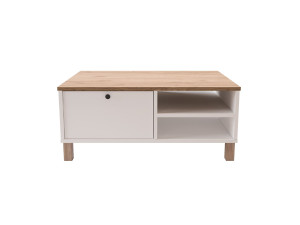 Mesa de centro de madeira «Nord» - 90 x 60 x 38 cm - Branca