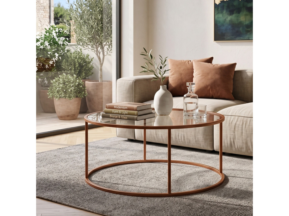 Mesa de centro em madeira «Orange-Trs-80-Nrd-Srk» - 80 x 80 x 43 cm - Laranja