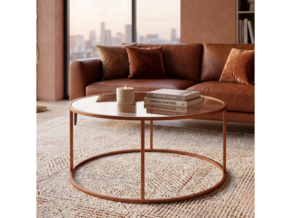 Mesa de centro em madeira «Orange-Trs-80-Nrd-Srk» - 80 x 80 x 43 cm - Laranja