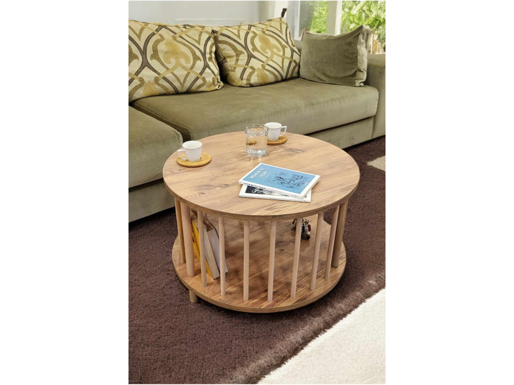 Mesa de centro de madeira «Peka-0108» - 60 x 43 cm - Pinho