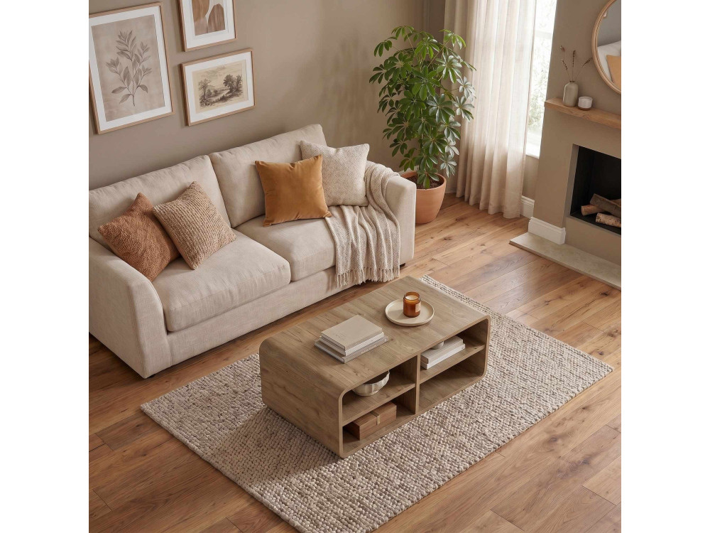 Mesa de centro de madeira «ROVEL» - 80 x 50 x 32 cm - Natural