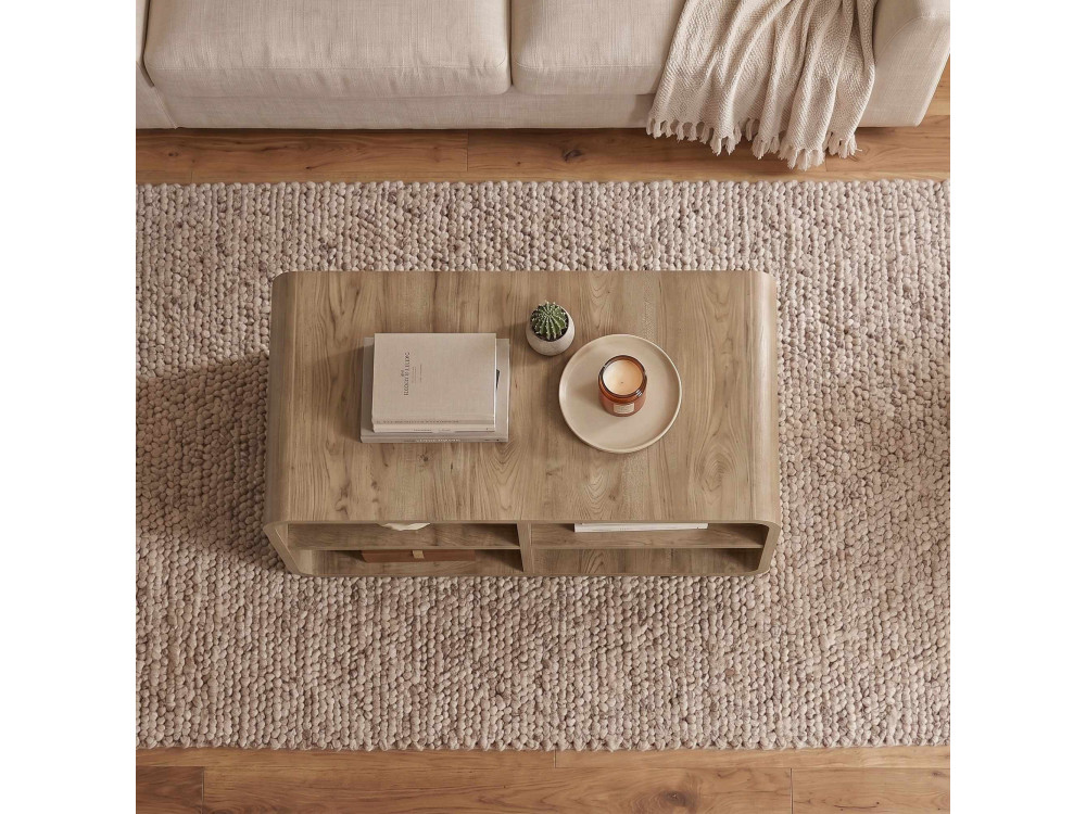 Mesa de centro de madeira «ROVEL» - 80 x 50 x 32 cm - Natural